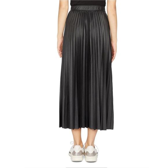 Sanctuary Top Secret Pleated Faux Leather Midi Skirt - Picture 2 of 5